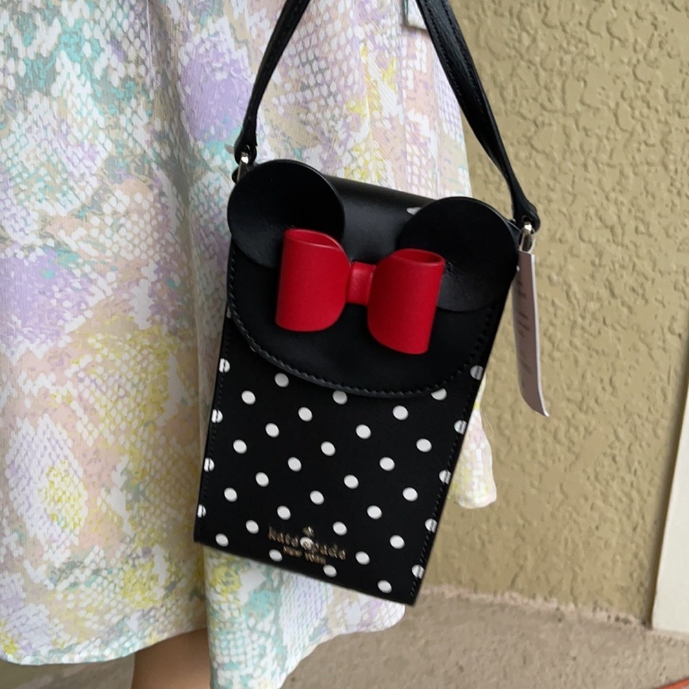 disney x kate spade new york minnie mouse north south flap phone crossbody - Picture 5 of 16